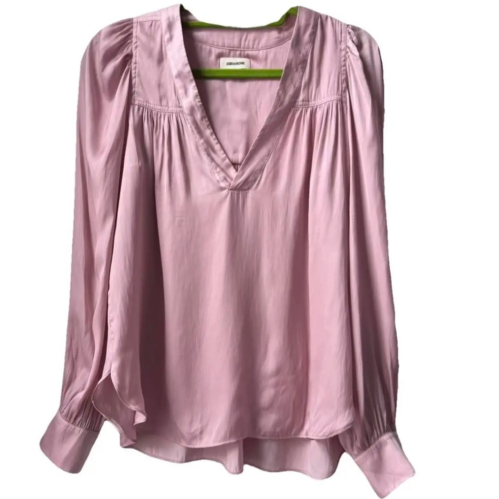 NWOT - ZADIG & VOLTAIRE TELIA Satin  blouse in DEEP PARME. S
